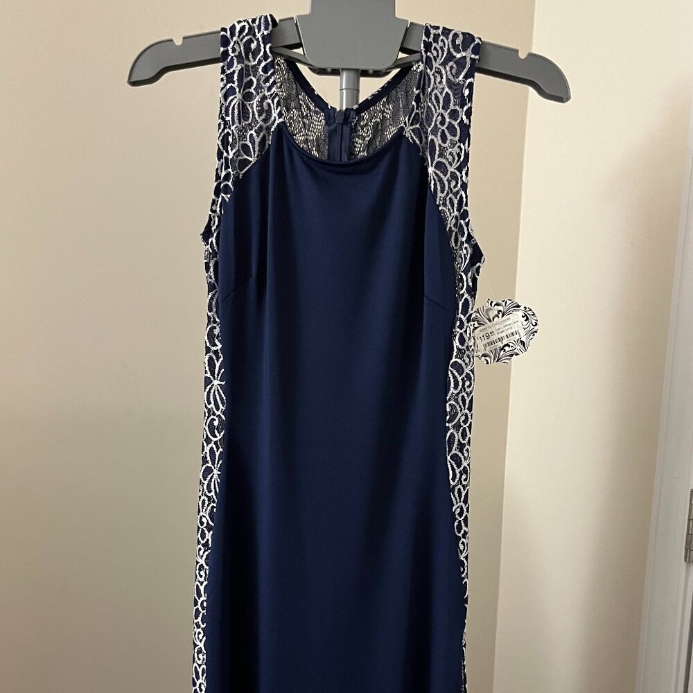 High split, lace back sleveless dress